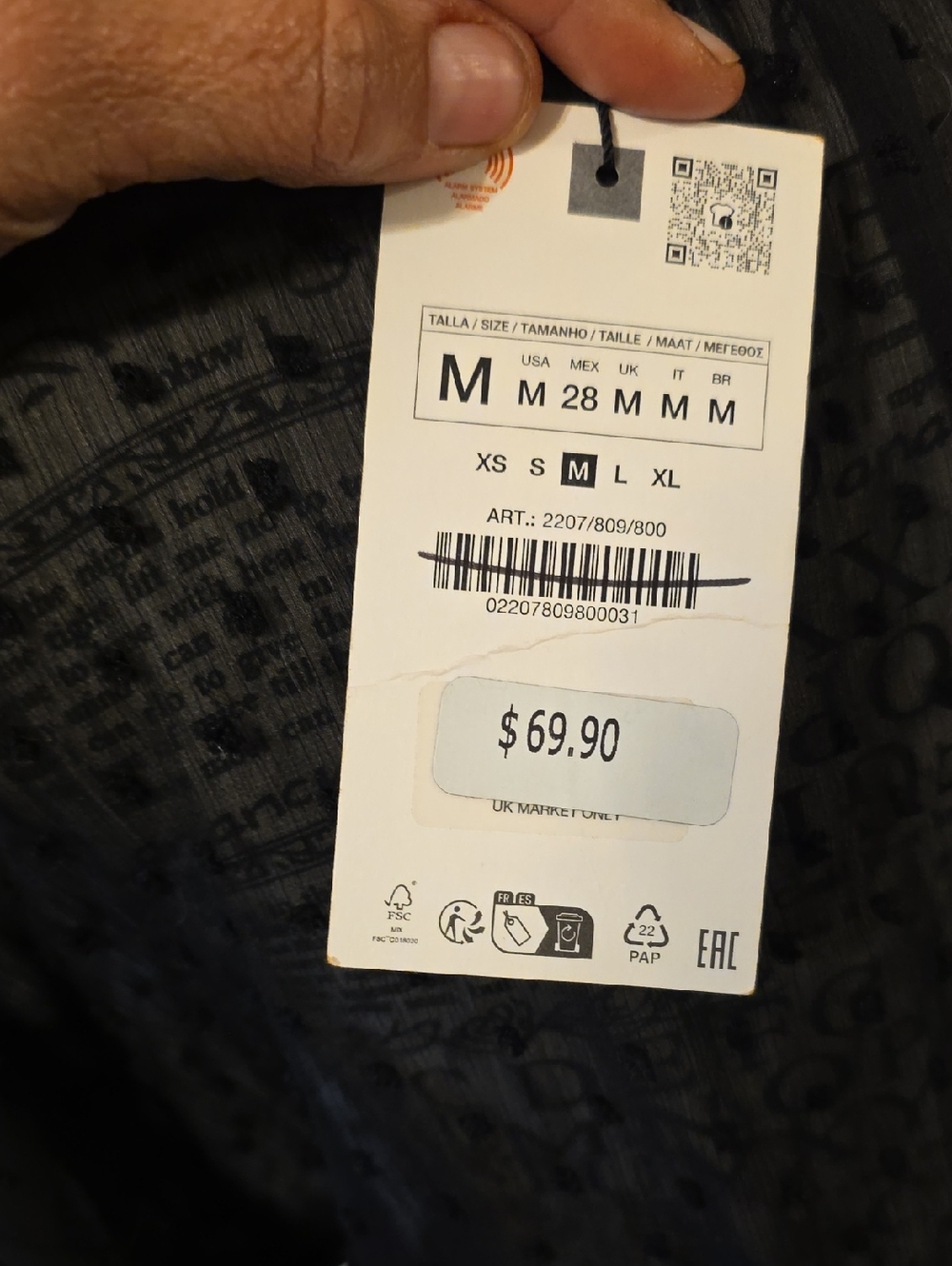 Zara Black Textured Dot Maxi Dress - Picture 13 of 13